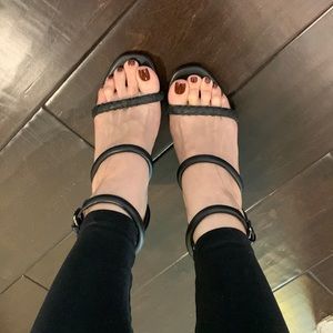 Zara black platform sandals